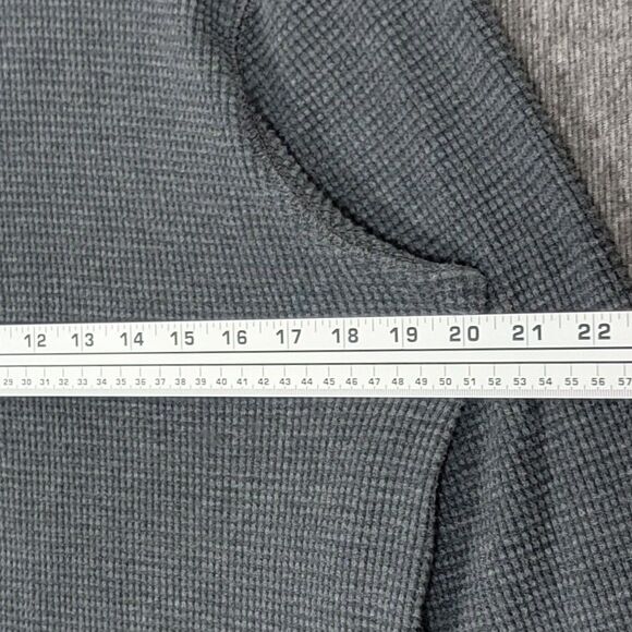 Gap Shirt Mens L Gray Vintage Y2K Waffle Knit Long Sleeve Crew Neck Thermal Top - Picture 6 of 11
